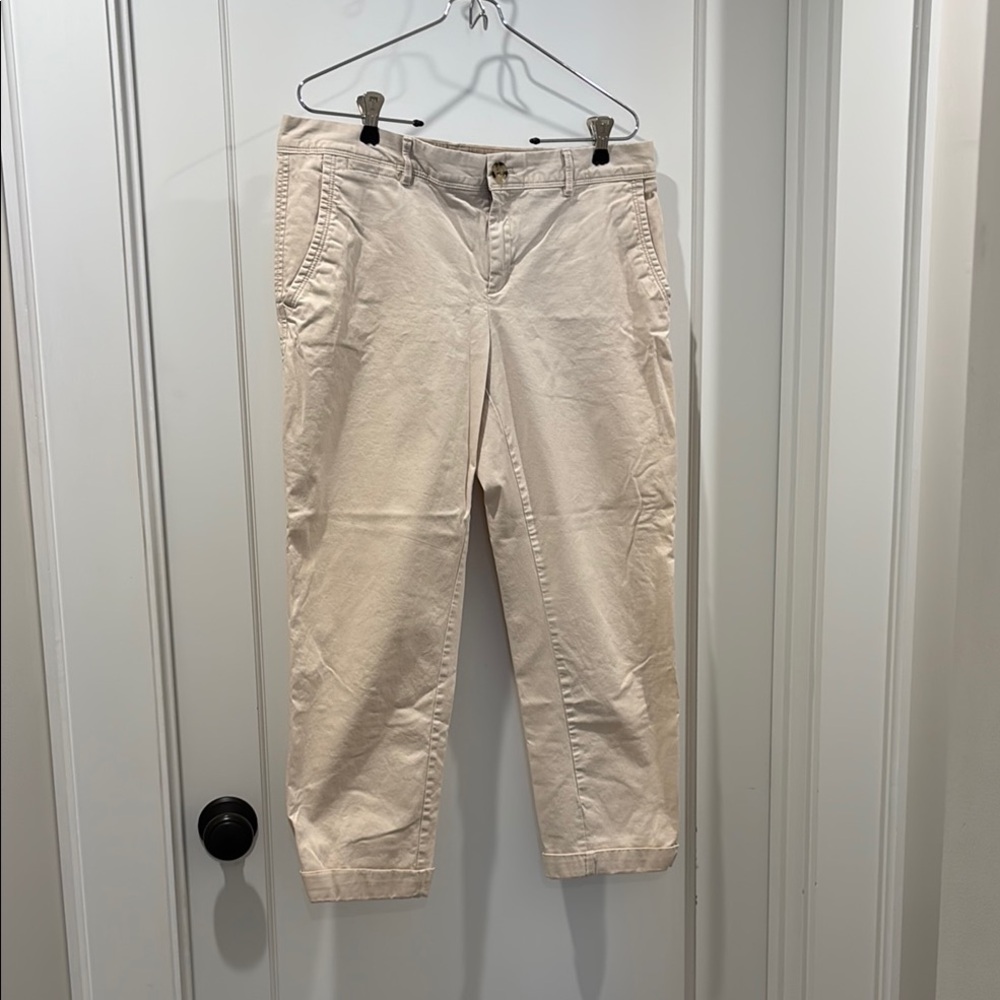 Banana Republic Cream Capris Cotton Blend